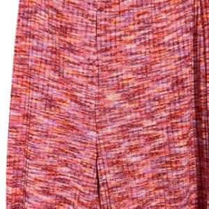 Lulus Pink Pants Sz Small Wide Leg Hi Rise Multi Marled Ribbed